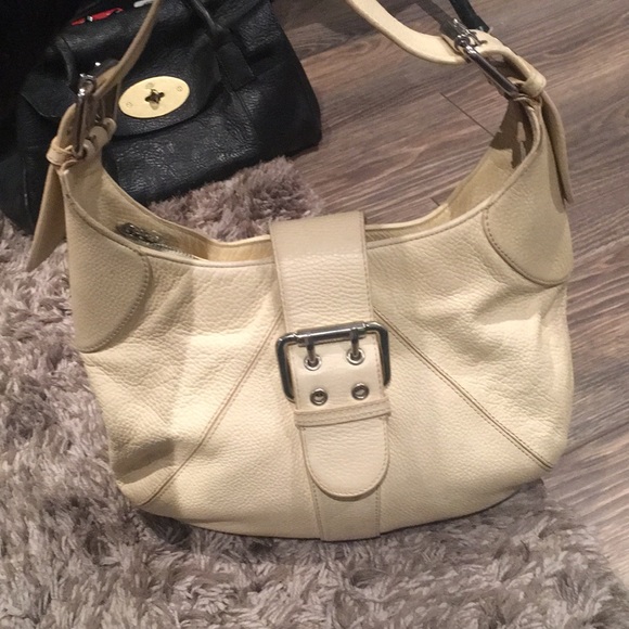 Furla Handbags - Furla Cream Leather Hobo Bag